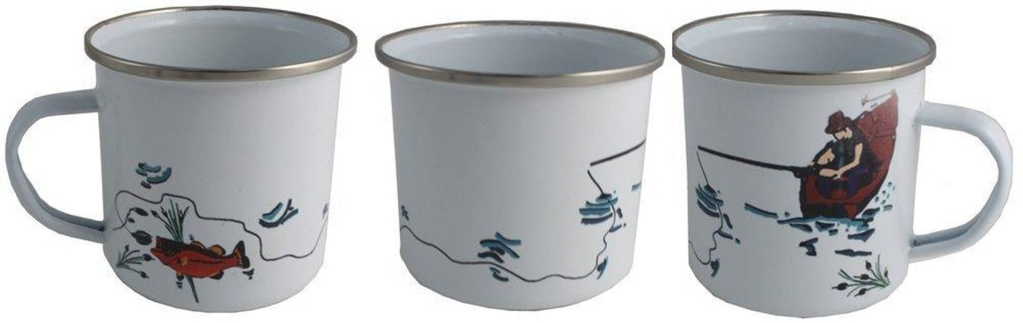 Personalised Fishing Gift Enamel Mug