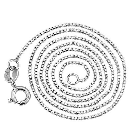 Simple Clavicle Box Chain 925 Sterling Silver Necklace