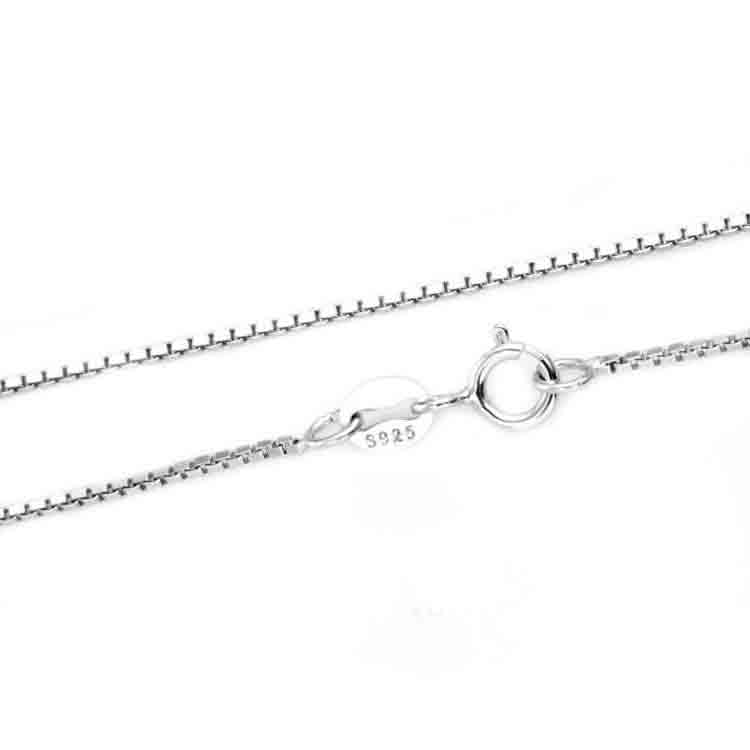 Simple Clavicle Box Chain 925 Sterling Silver Necklace