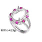 Fashion Luxurious Romantic Lady 925 Sterling Silver Oval Gemstone Adjustable DIY Ring Setting