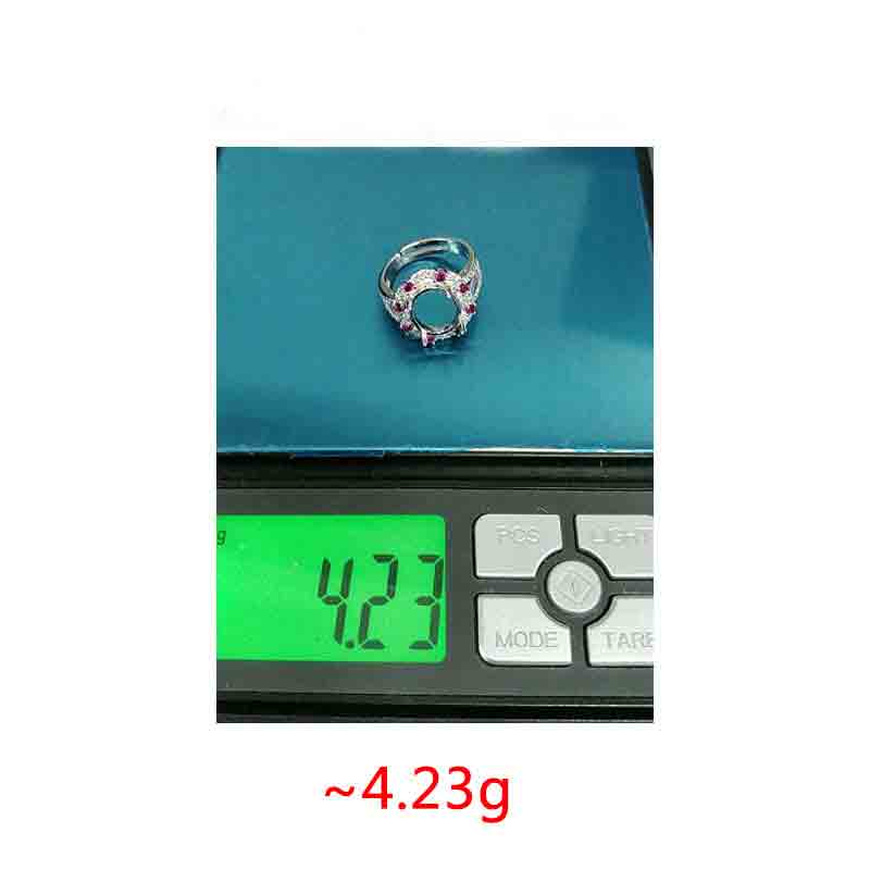 Fashion Luxurious Romantic Lady 925 Sterling Silver Oval Gemstone Adjustable DIY Ring Setting