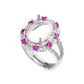 Fashion Luxurious Romantic Lady 925 Sterling Silver Oval Gemstone Adjustable DIY Ring Setting