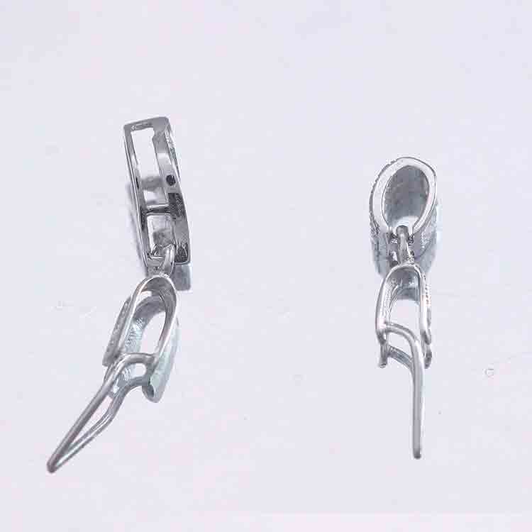 Fashion CZ Waterdrop Leave Numbers Geometric 925 Sterling Silver Pendant Clip