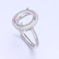 Fashion Beautiful Gift 925 Solid Sterling Silver Oval Gemstone Adjustable DIY Ring Setting