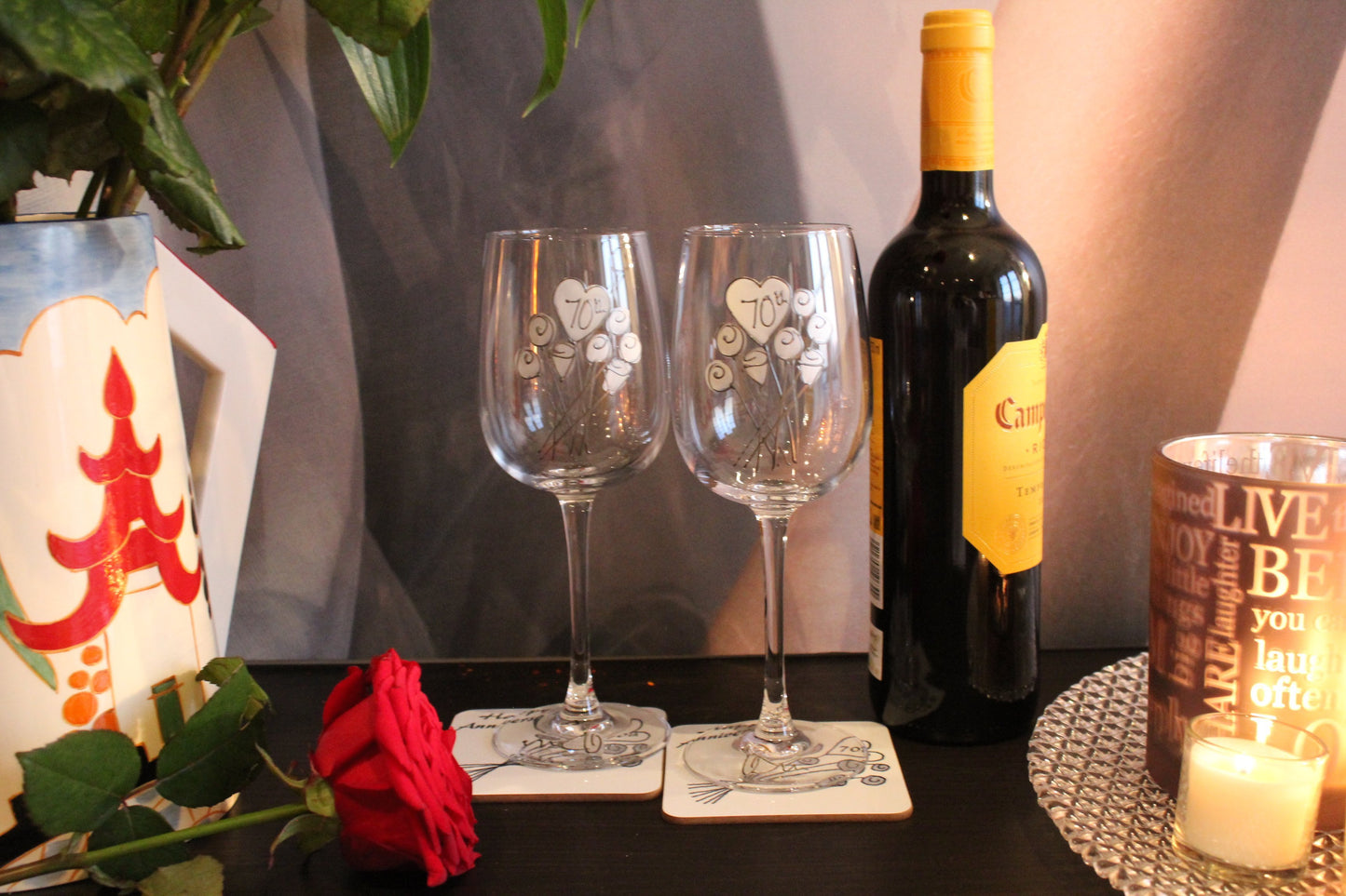 Wine & Coaster Lifestyle Photo
