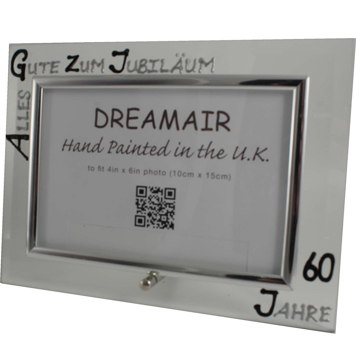 60 Jahre Alles Gute Zum Jubilí_um Fotorahmen Landschaft - 60th Wedding Anniversary Land Frame (Blk/Sil)