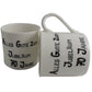 70 Jahre Alles Gute Zum Jubilí_um Paar Feines Bone China Becher - 70th Wedding Anniversary Fine Bone China Mugs (Blk/Sil)