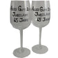 45 Jahre Alles Gute Zum Jubilí_um Paar Weinglí_ser - 45th Wedding Anniversary Pair of Wine Glasses (Blk/Sil)