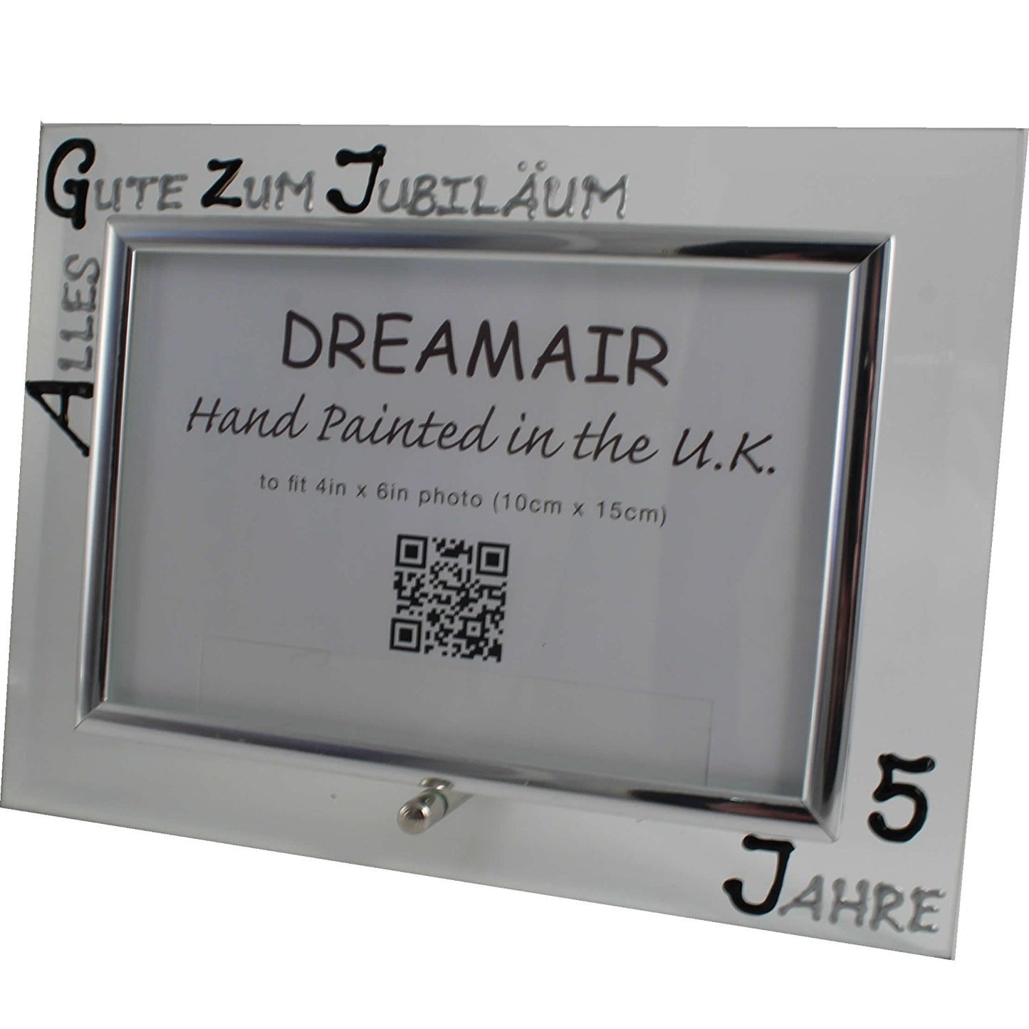 5 Jahre Alles Gute Zum Jubilí_um Fotorahmen Landschaft - 5th Wedding Anniversary Land Frame (Blk/Sil)