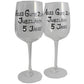 5 Jahre Alles Gute Zum Jubilí_um Paar Weinglí_ser - 5th Wedding Anniversary Pair of Wine Glasses (Blk/Sil)