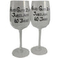 60 Jahre Alles Gute Zum Jubilí_um Paar Weinglí_ser - 60th Wedding Anniversary Pair of Wine Glasses (Blk/Sil)