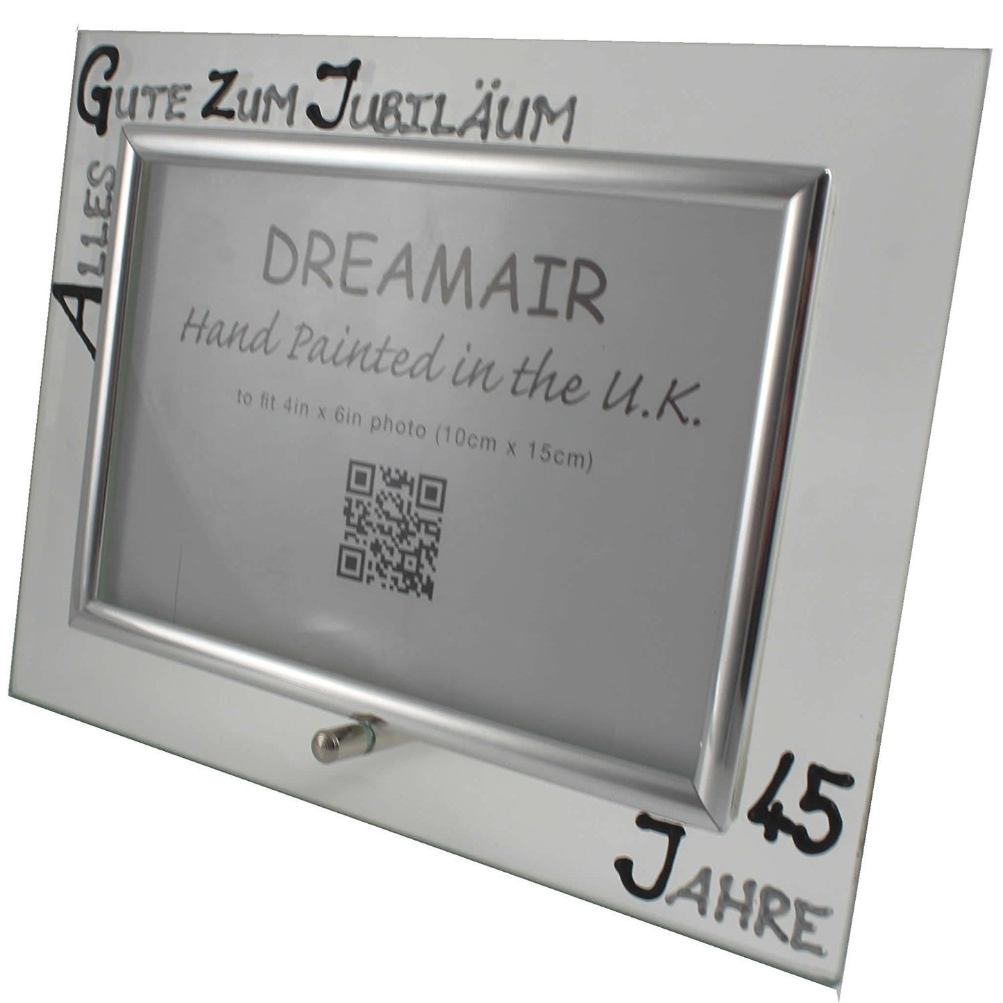 45 Jahre Alles Gute Zum Jubilí_um Fotorahmen Landschaft - 45th Wedding Anniversary Land Frame (Blk/Sil)