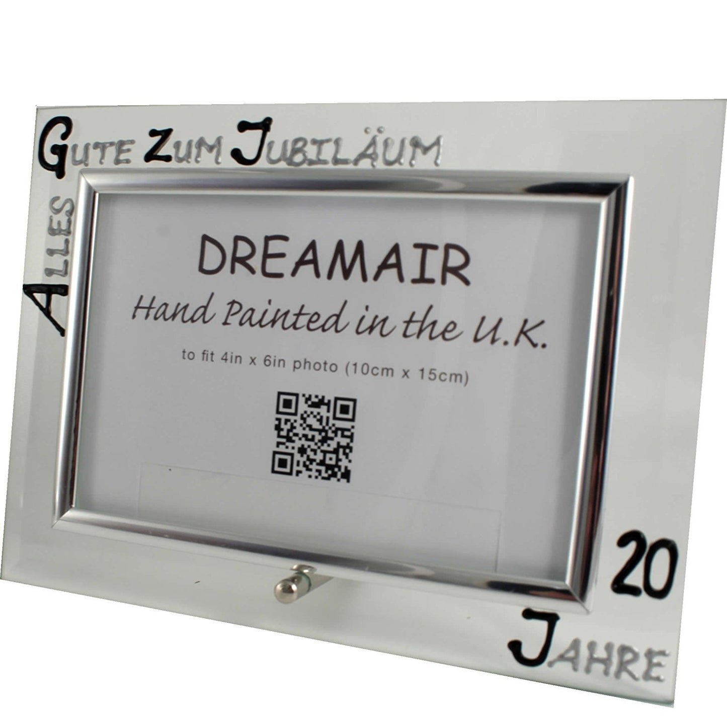20 Jahre Alles Gute Zum Jubilí_um Fotorahmen Landschaft - 20th Wedding Anniversary Land Frame (Blk/Sil)