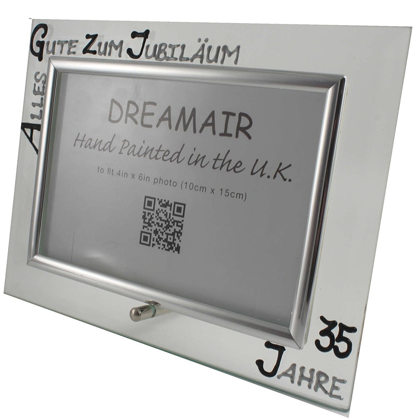 35 Jahre Alles Gute Zum Jubilí_um Fotorahmen Landschaft - 35th Wedding Anniversary Land Frame (Blk/Sil)