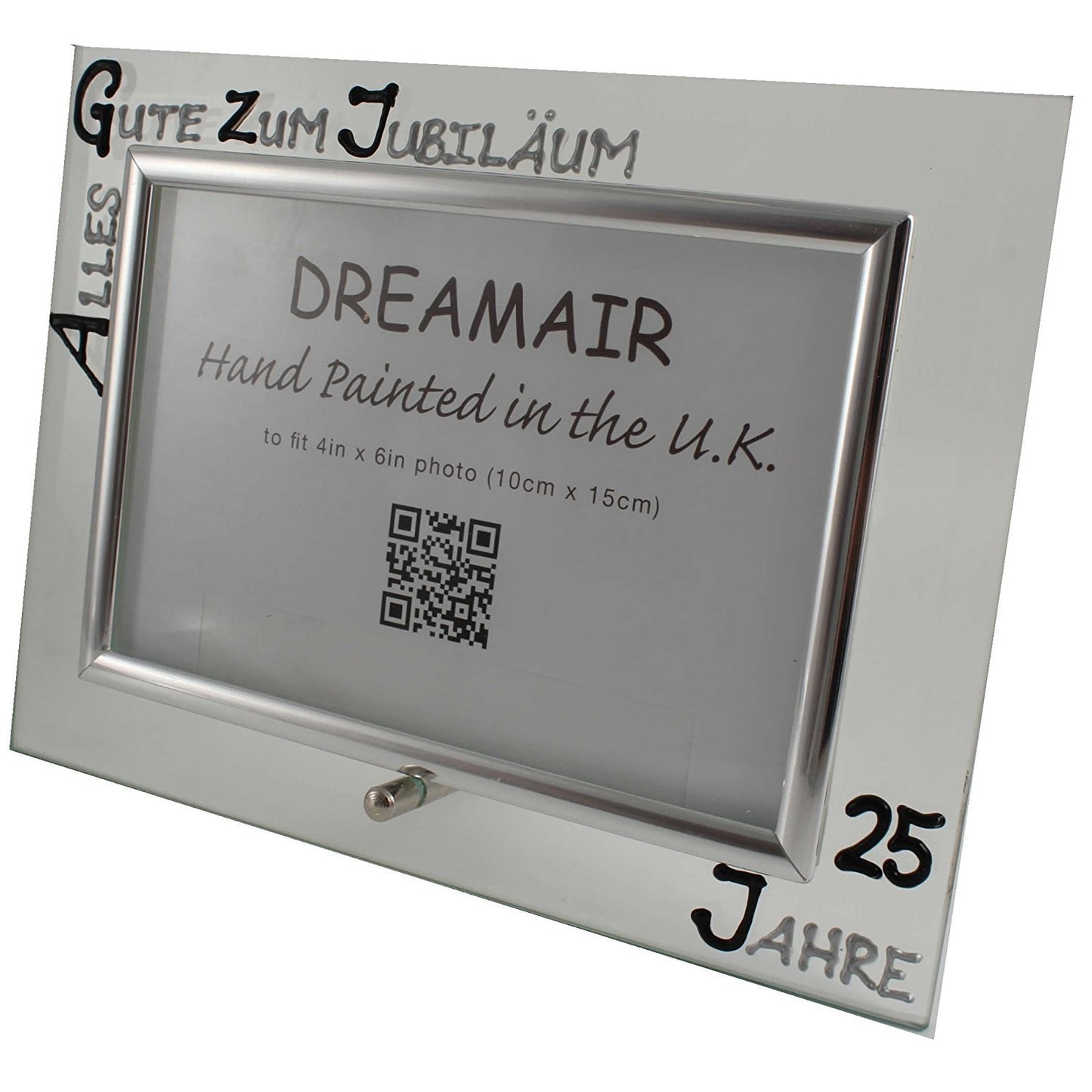 25 Jahre Alles Gute Zum Jubilí_um Fotorahmen Landschaft - 25th Wedding Anniversary Land Frame (Blk/Sil)