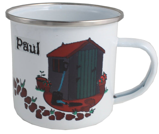 Personalised Gardening Gift Enamel Mug