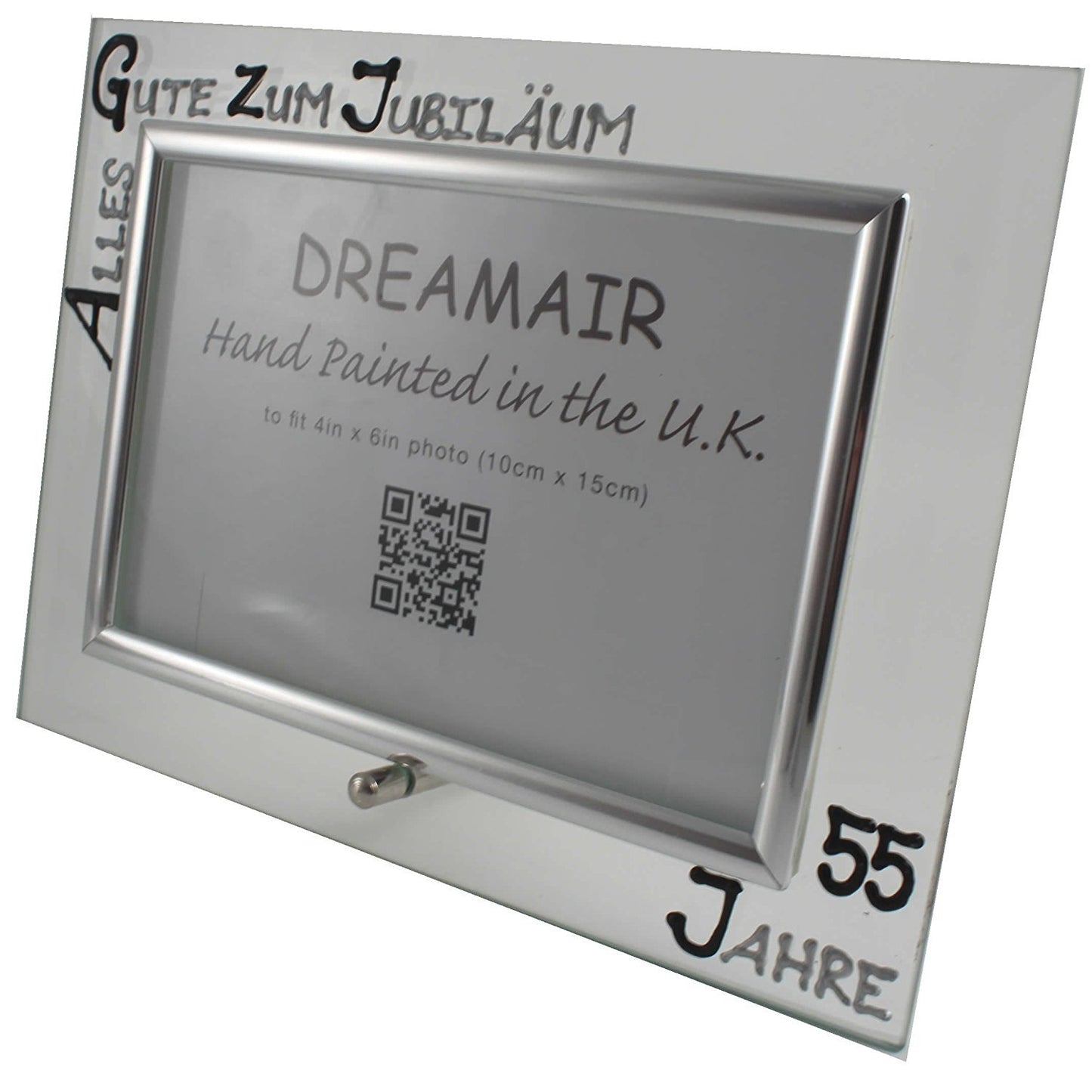 55 Jahre Alles Gute Zum Jubilí_um Fotorahmen Landschaft - 55th Wedding Anniversary Land Frame (Blk/Sil)