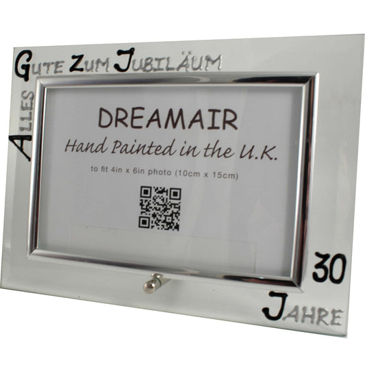 30 Jahre Alles Gute Zum Jubilí_um Fotorahmen Landschaft - 30th Wedding Anniversary Land Frame (Blk/Sil)