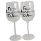 Coppia di bicchieri da vino 50ŒÁ Anniversario - 50th Anniversary Pair of Wine Glasses (Blk/Sil)