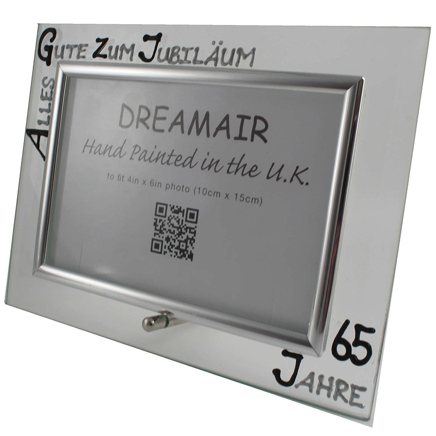 65 Jahre Alles Gute Zum Jubilí_um Fotorahmen Landschaft - 65th Wedding Anniversary Land Frame (Blk/Sil)