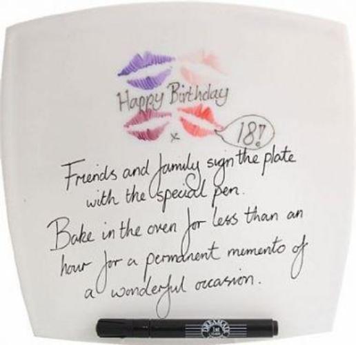18th Birthday Gift Square Plate lips
