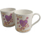 Par de China Tazas Feliz Aniversario 60 Aí±os - 60th Wedding Anniversary Pair of China Mugs  (Flower)