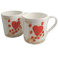 Par de China Tazas Feliz Aniversario 40 Aí±os - 40th Wedding Anniversary Pair of China Mugs  (Flower)