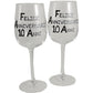 Coppia di bicchieri da vino 10ŒÁ Anniversario - 10th Anniversary Pair of Wine Glasses (Blk/Sil)