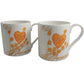 Par de China Tazas Feliz Aniversario 35 Aí±os - 35th Wedding Anniversary Pair of China Mugs  (Flower)