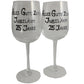 25 Jahre Alles Gute Zum Jubilí_um Paar Weinglí_ser - 25th Wedding Anniversary Pair of Wine Glasses (Blk/Sil)