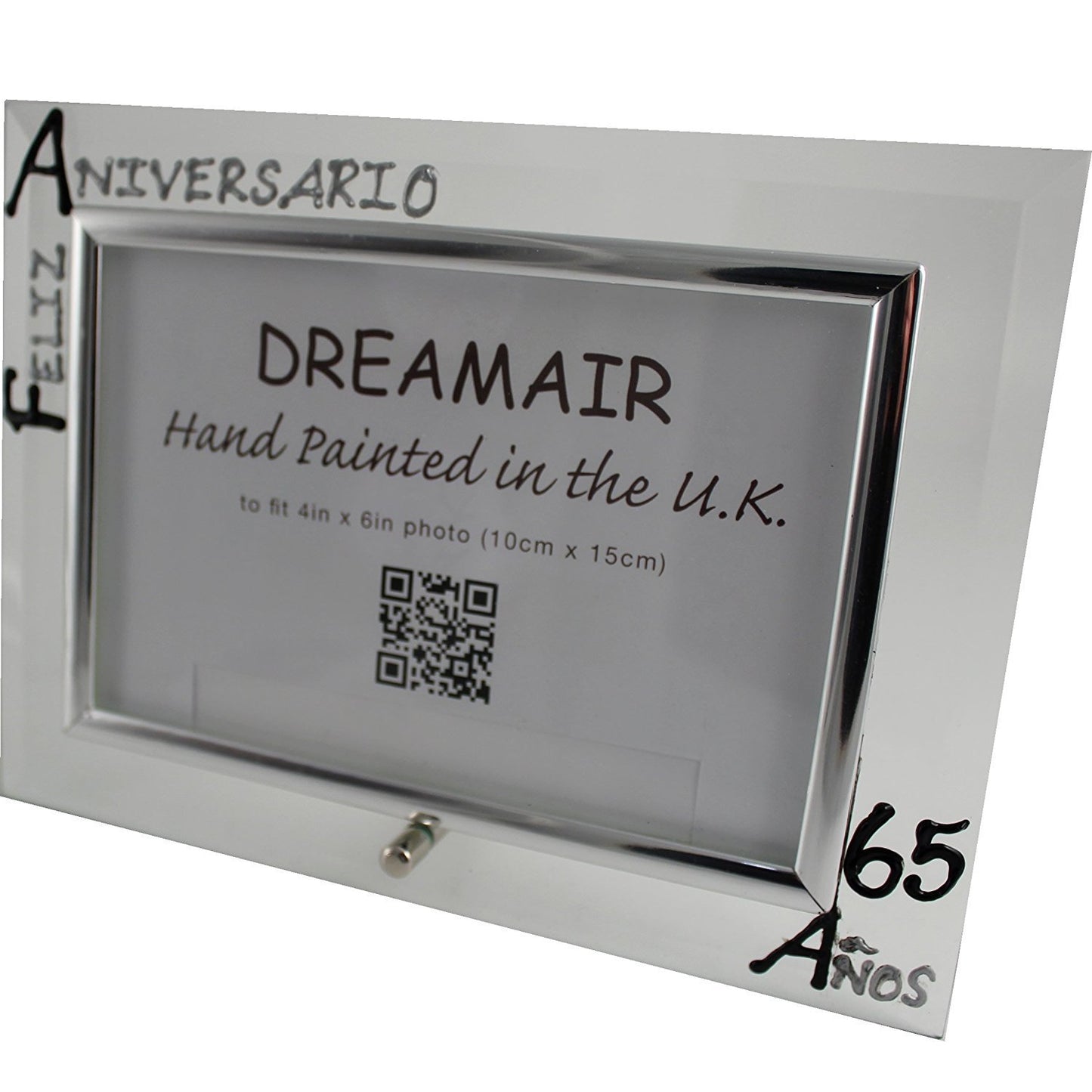 Marco de Foto de paisaje Feliz Aniversario 65 Aí±os - 65th Wedding Anniversary Photo Frame Land (Blk/Sil)