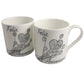 Par de China Tazas Feliz Aniversario 10 Aí±os - 10th Wedding Anniversary Pair of China Mugs  (Flower)