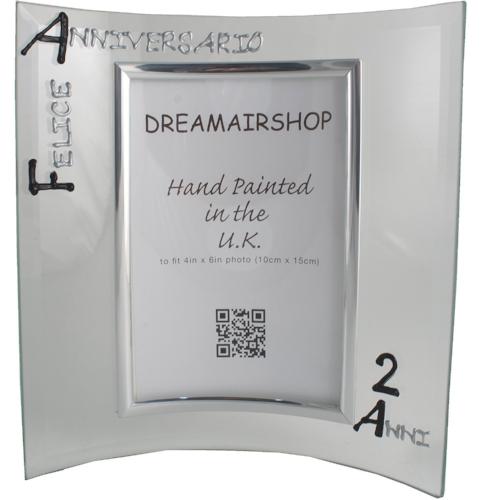 Cornice Foto 2ŒÁ Anniversario - 2nd Anniversary Photo Frame Port (Blk/Sil)
