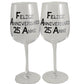 Coppia di bicchieri da vino 25ŒÁ Anniversario - 25th Anniversary Pair of Wine Glasses (Blk/Sil)