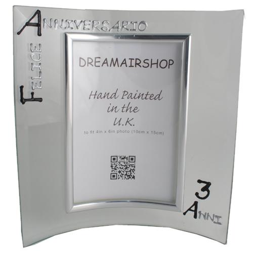 Cornice Foto 3ŒÁ Anniversario - 3th Anniversary Photo Frame Port (Blk/Sil)