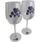 Un par de Copas de Vino Feliz Aniversario 65 Aí±os - 65th Wedding Anniversary Pair of Wine Glasses (Flower)