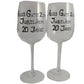 20 Jahre Alles Gute Zum Jubilí_um Paar Weinglí_ser - 20th Wedding Anniversary Pair of Wine Glasses (Blk/Sil)