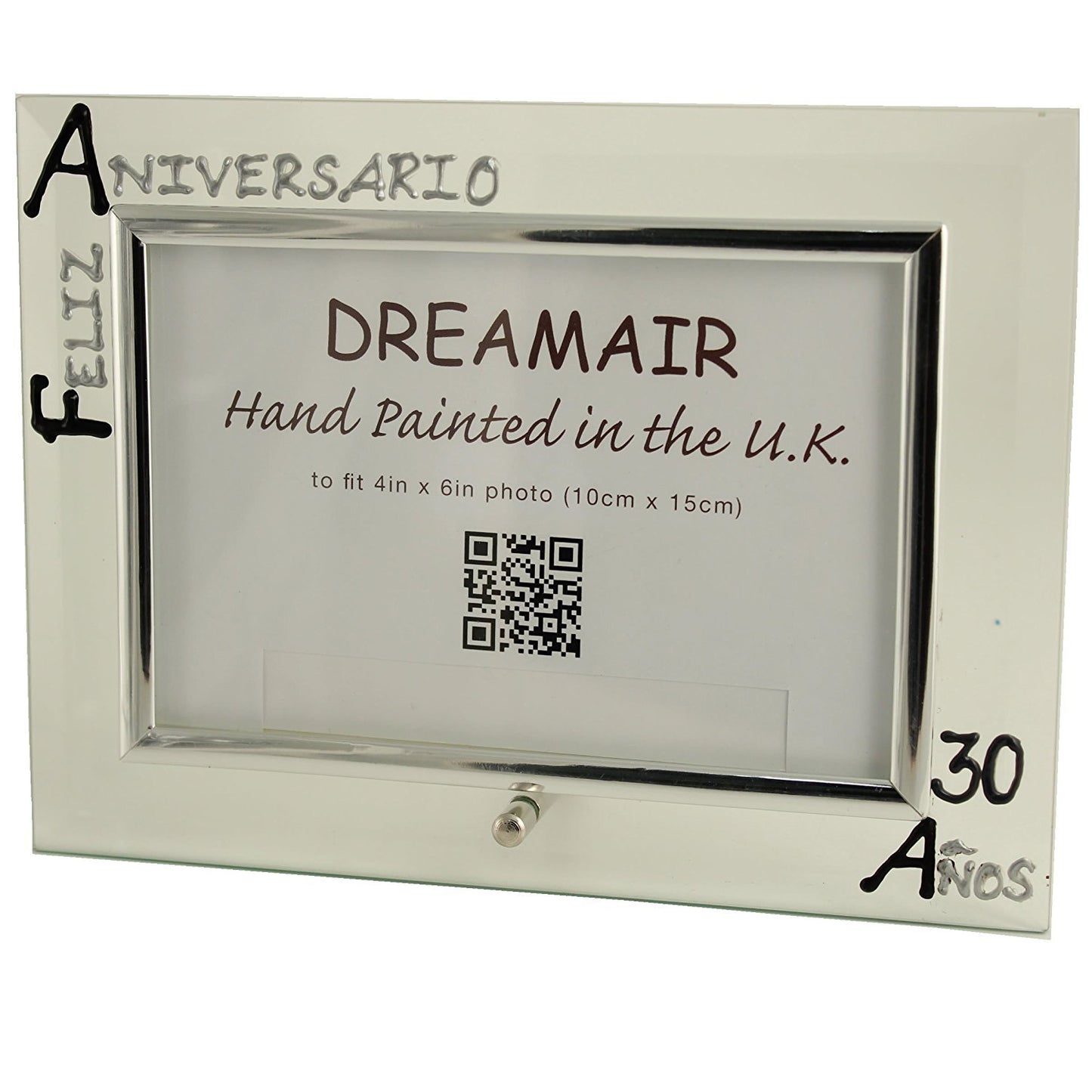 Marco de Foto de paisaje Feliz Aniversario 30 Aí±os - 30th Wedding Anniversary Photo Frame Land (Blk/Sil)