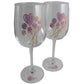 Un par de Copas de Vino Feliz Aniversario 60 Aí±os - 60th Wedding Anniversary Pair of Wine Glasses (Flower)