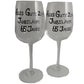 65 Jahre Alles Gute Zum Jubilí_um Paar Weinglí_ser - 65th Wedding Anniversary Pair of Wine Glasses (Blk/Sil)