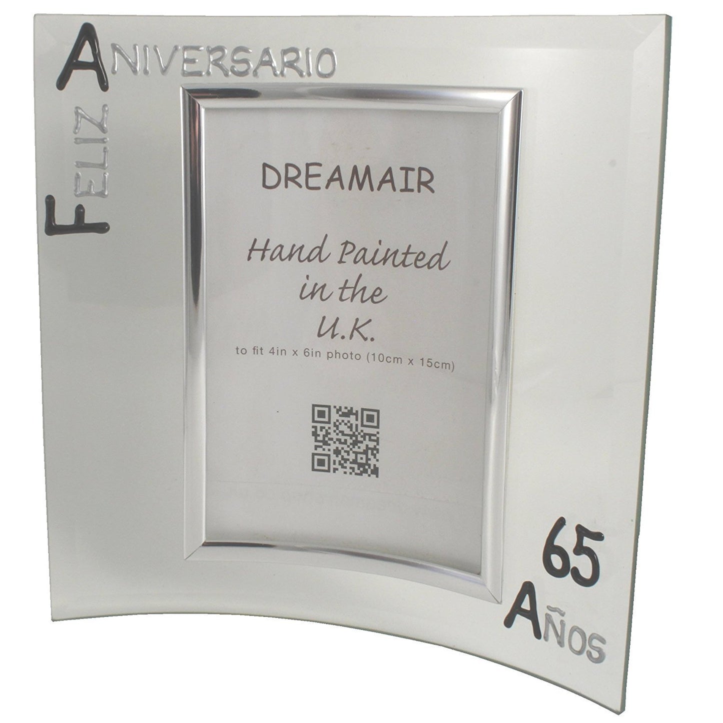 Marco de Foto de retrato Feliz Aniversario 65 Aí±os - 65th Wedding Anniversary Photo Frame Port (Blk/Sil)