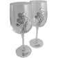Un par de Copas de Vino Feliz Aniversario 10 Aí±os - 10th Wedding Anniversary Pair of Wine Glasses (Flower)