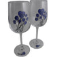 Un par de Copas de Vino Feliz Aniversario 20 Aí±os - 20th Wedding Anniversary Pair of Wine Glasses (Flower)