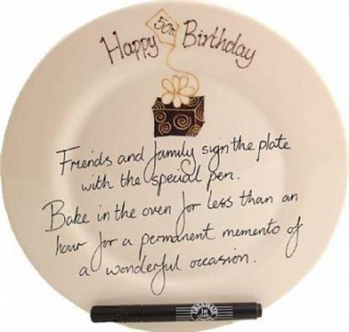 50th Birthday Gift Square Plate Box