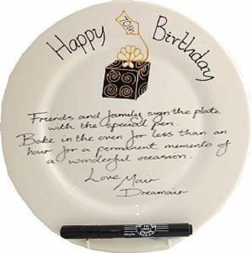 70th Birthday Gift Square Plate Box