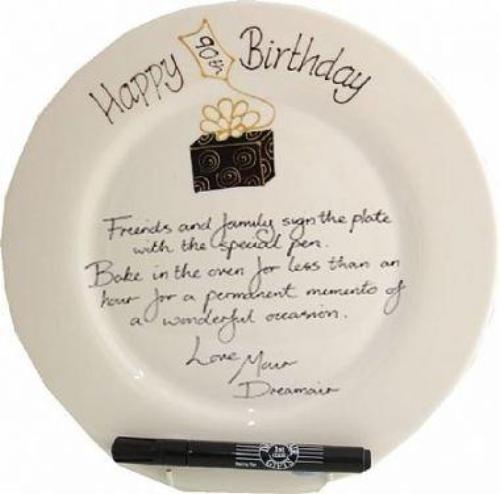 90th Birthday Gift Square Plate Box