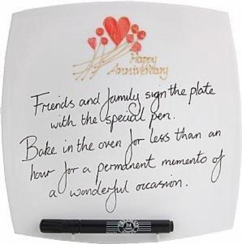 40th Wedding Anniversary Plate Square Flower