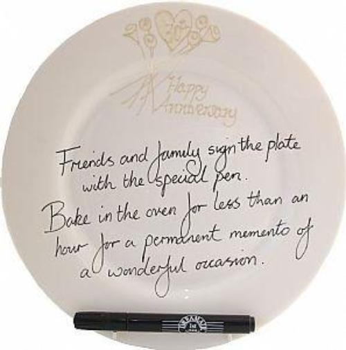 30th Wedding Anniversary Plate Round Flower