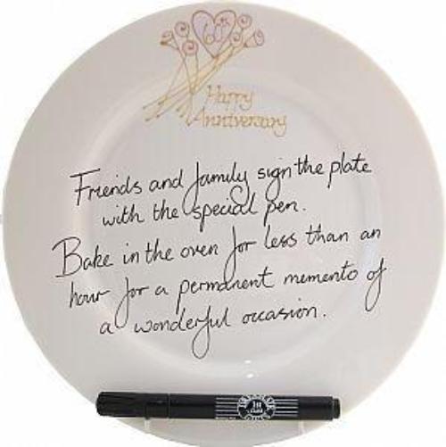 60th Wedding Anniversary Plate Round Flower