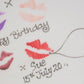 Personalised Birthday Square Plate Lips